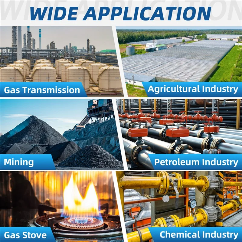ABCA-probador de Gas Combustible, 4 Detectores de fugas de Gas con alarma de sonido, luz y vibración, Monitor de Gas para O2, CO H2S, enchufe estadounidense