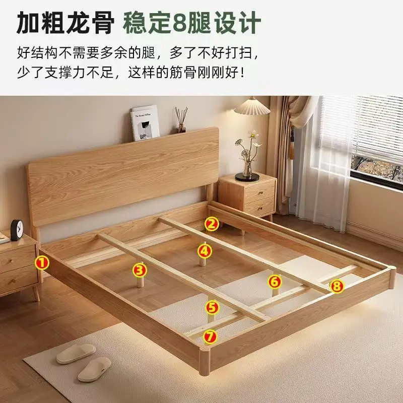 All solid wood 1.8 meters double bed 1 meters 1.5 meters home rental room single bed suspended bed