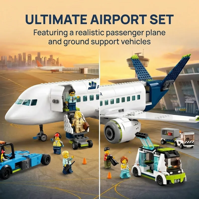 

Passenger Airplane building blocks set 60367 Creative Assembly Model 913-Piece City Series toy Christmas Giftf for birthday