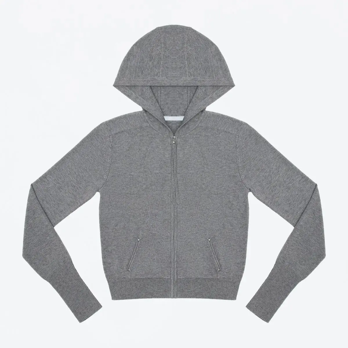 Tank Grey Sudadera con capucha de punto para mujer, cárdigan de punto informal a la moda, chaqueta cálida con cremallera para otoño, suéter de lana para invierno