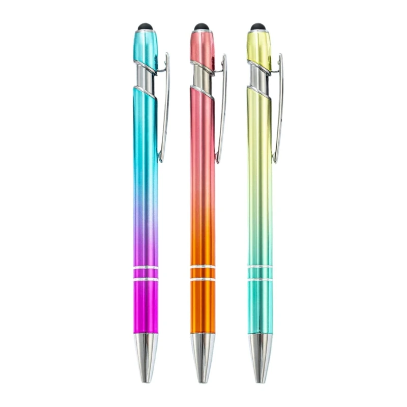 10Pcs Graduated Color Ballpoint Pen Retractable Touching Screen Ballpoint Pen Write Smoohtly for Writing Journaling 896C