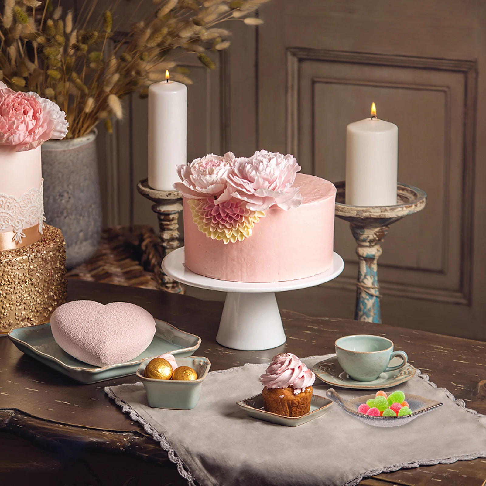 

Creative Ceramic Lotus Coaster Serving Plate for Snack Fruit Appetizer Vintage Rustic Food Tray Decorative Tableware Fine