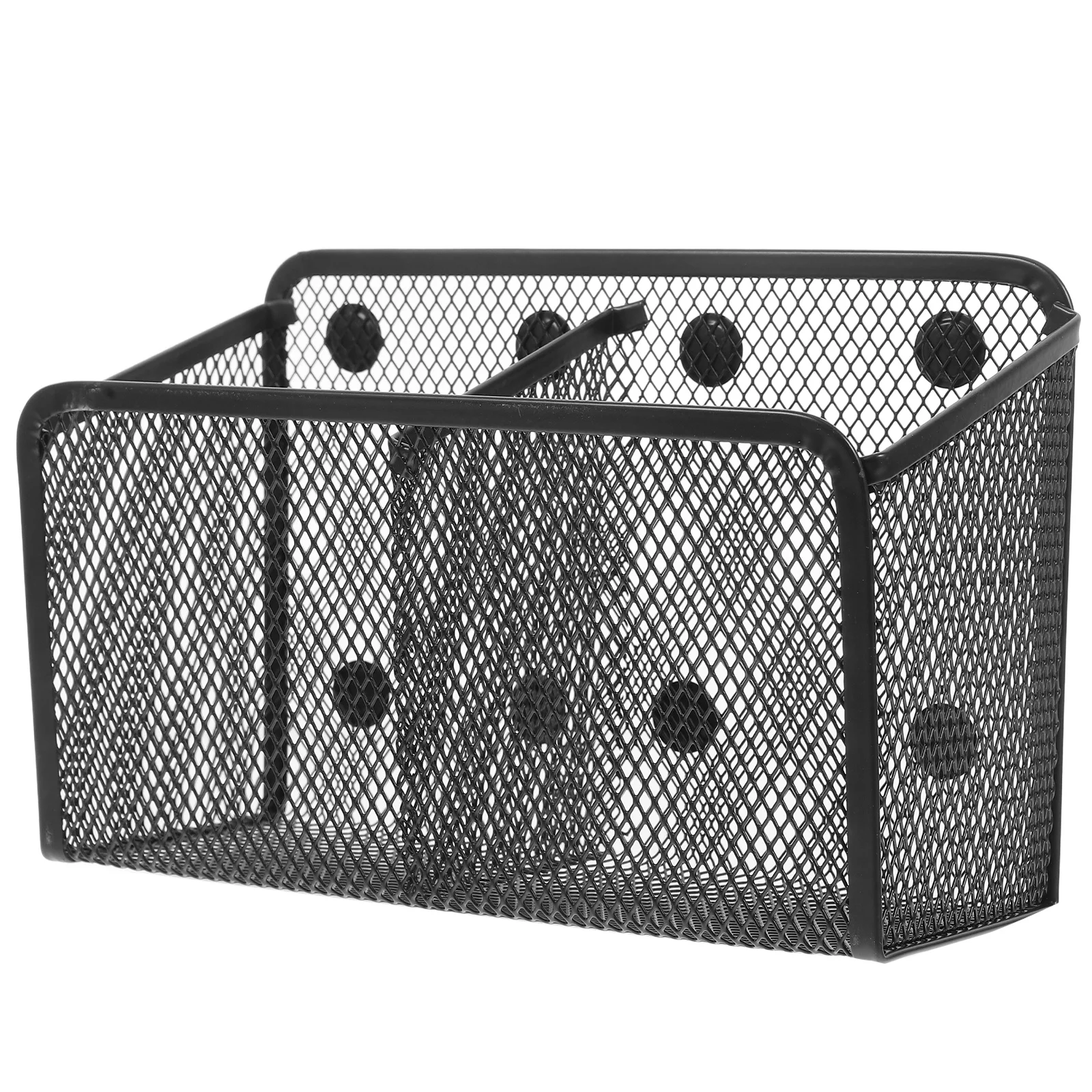 

Magnetic Pencil Cup Metal Wire Mesh Basket Black Locker Organizer Office Storage Holder Pen Marker Supplies Magnetic Pen Holder