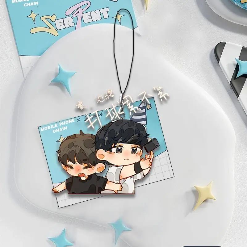 Reverse Love Q 버전 주변기기 아크릴 휴대폰 체인, 전화 케이스 만화 장식 펜던트 선물 Tian Xu Ning Ziyu
