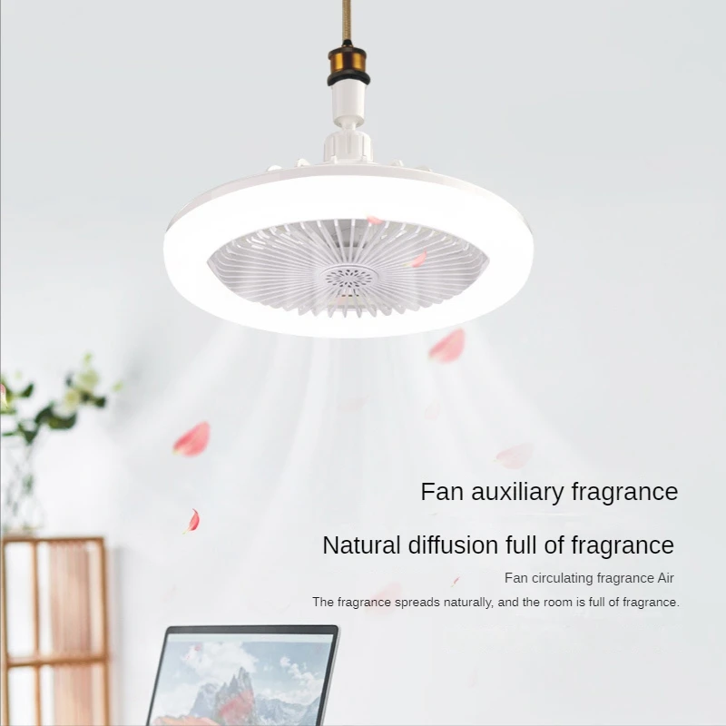 Promotion!Ceiling Fan With Remote Control And Light 30W LED Lamp Fan Smart Silent Ceiling Fan E27 Converter Base