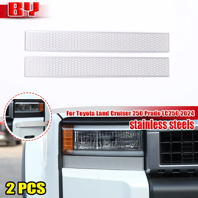 For Toyota Land Cruiser 250 Prado LC250 2024 stainless steels Car special headlight decoration patch modification Accessories