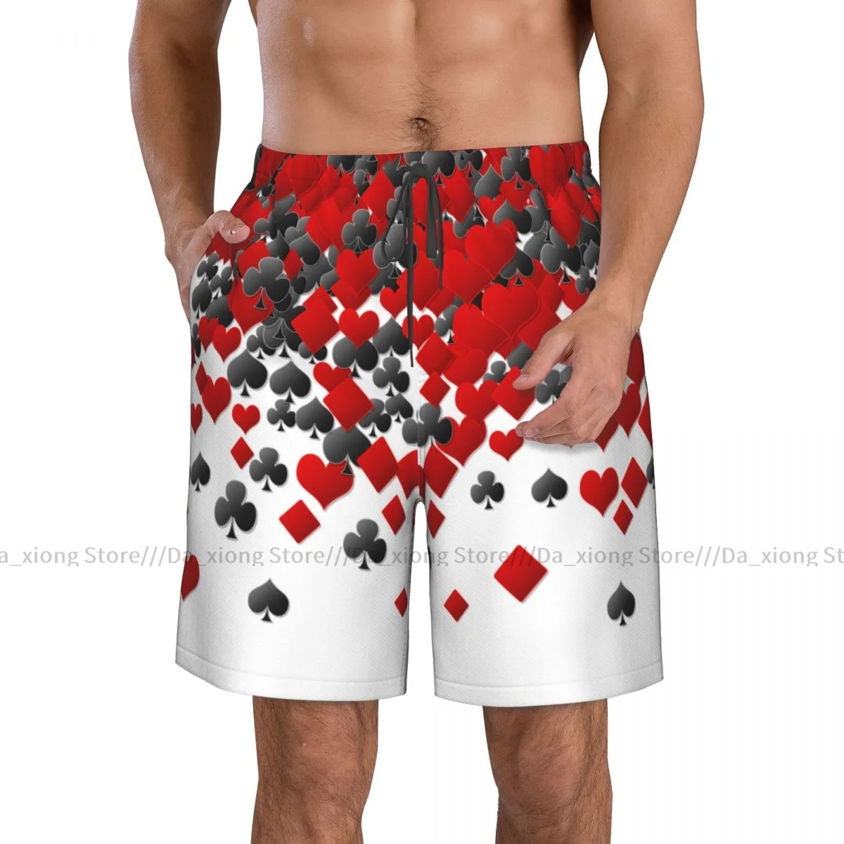 Mens Swimwear Swim Short Trunk Abstract Poker Beach Board Shorts Swimming Surffing shorts