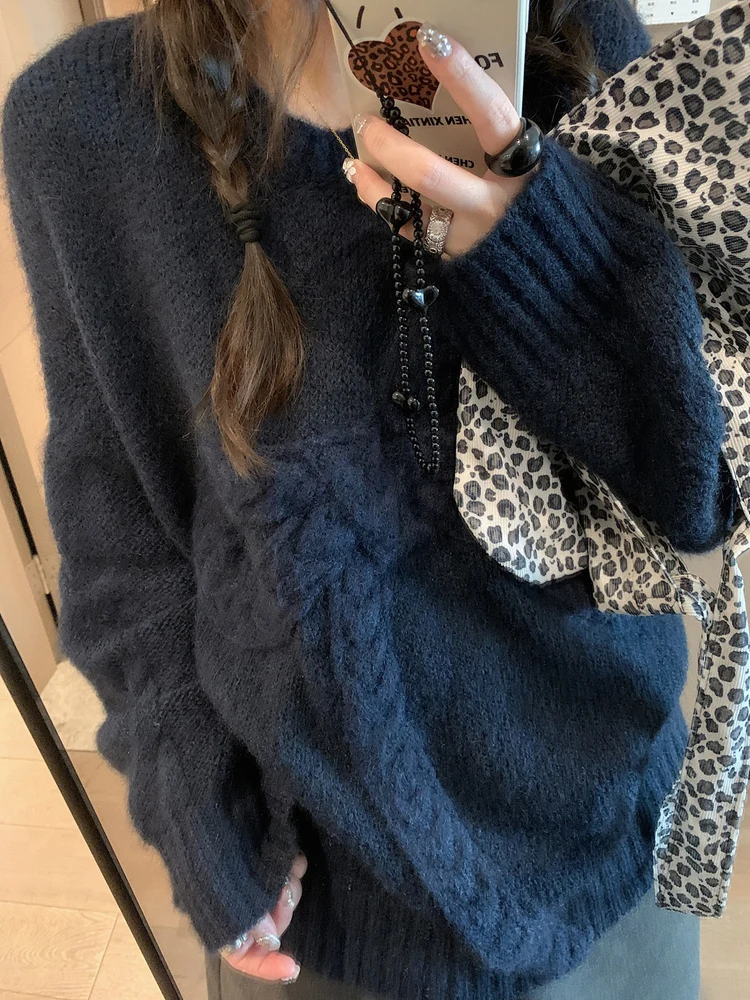 ay 3D  Knot Sweater Women's Loose Lazy round Ne Soft Knitted Casual Top Autumn Winter New Sle Comfortable Knit...