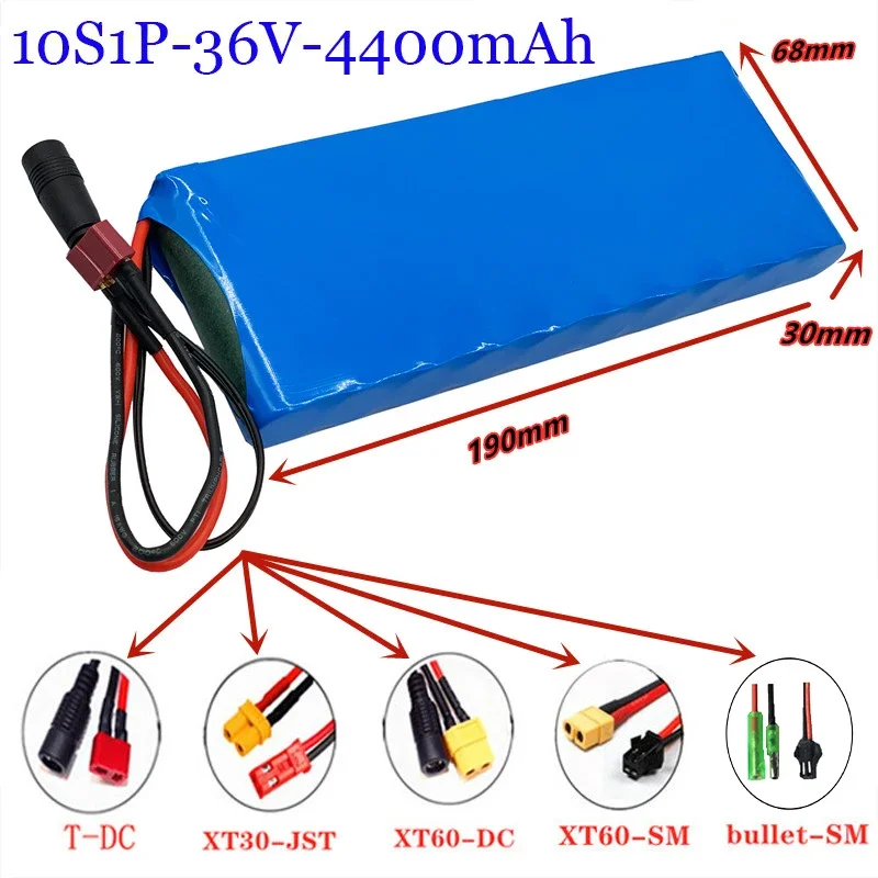 

36V Lithium-ionen akku 10S 1P 4,4 Ah batterie pack 250-500W high power 42V 4400mAh Ebike elektrische fahrrad mit BMS