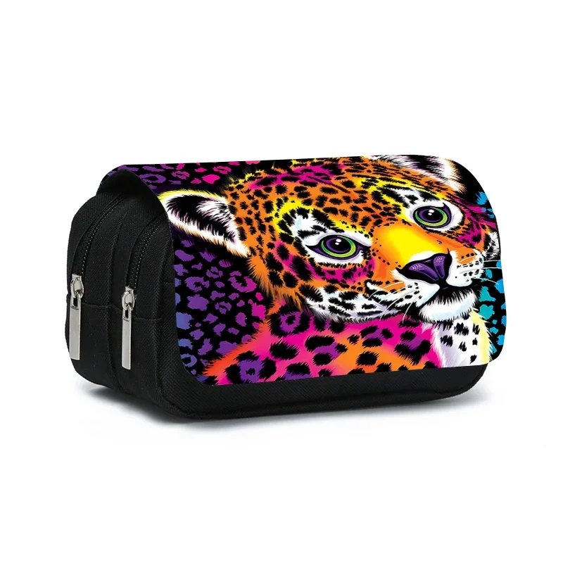 

Двухслойный пенал-флип с рисунком тигра для мальчиков и девочек, лучшие подарки, 2D плоский мультяшный пенал для школьных принадлежностей для детей