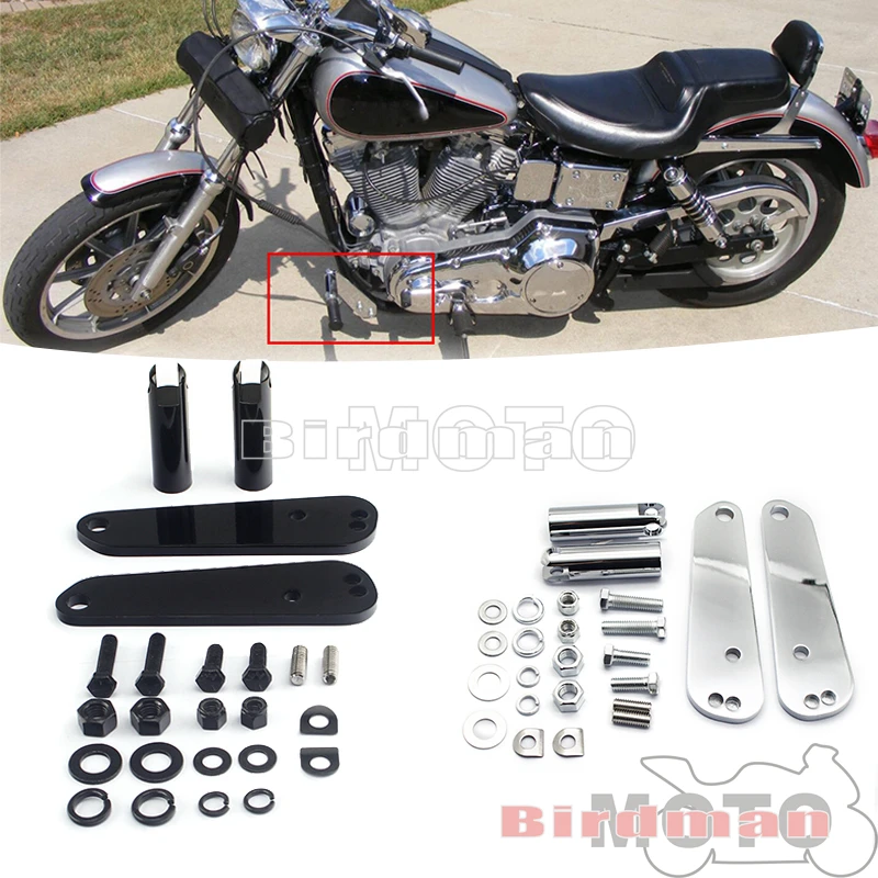 Motorcycle Adjustable Highway Front Foot Pegs Mount Kit For Harley Dyna Low Rider Street Bob Super Glide FXD FXDB FXDL 1991-2017