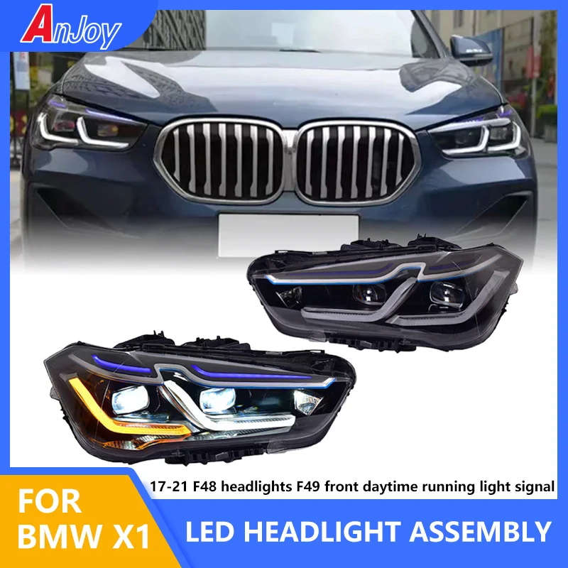 1Pair Car Lights for BMW X1 LED Headlight Porjector Lens 2017-2021 F48 Head Lamp F49 Front DRL Signal Automotive Accessorie