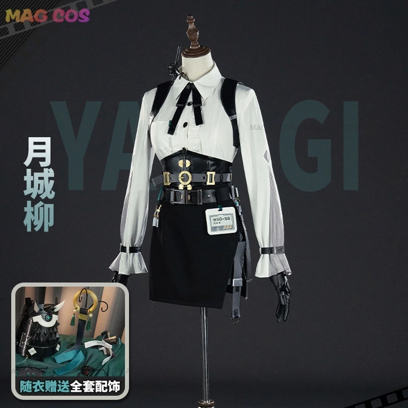 Game Zenless Zone Zero Cos Tsukishiro Yanagi Cosplay Costume Dress Tsukishiro Yanagi Wig Shoes Halloween Party Women Props