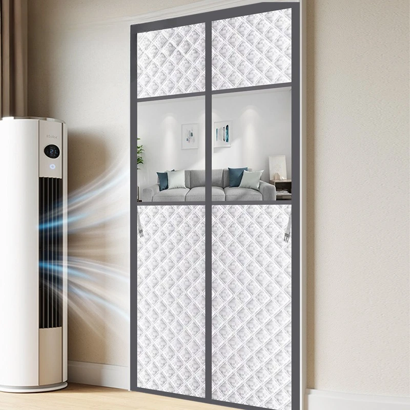 Graphene Thermal Insulation Quilted Door Curtain Winter Windproof Magnetic Auto Close Partition Curtain Entrance Doorways Cover