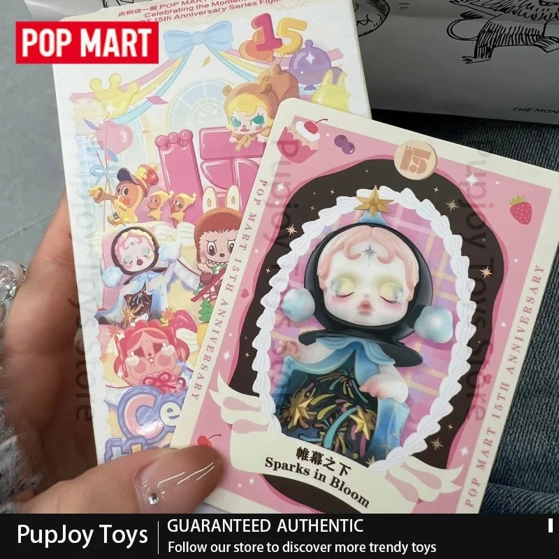 Genuine Pop Mart Celebrating The Moment 15th Anniversary Series Blind Box Figurine Collection Souvenir Gift Ornament Mystery Box view 2