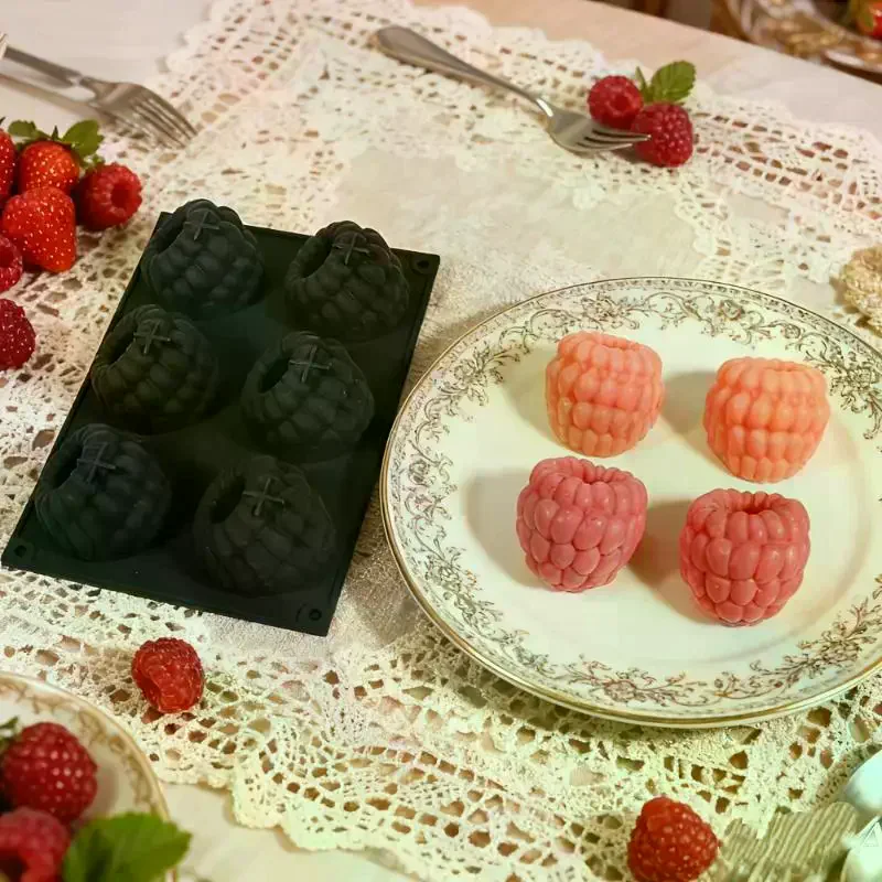 Blueberry Or Raspberry Design French Fruit Mousse Mould Silicone Cake Mold Chocolate Pudding Mold Dessert Baking Tools 6-Cell