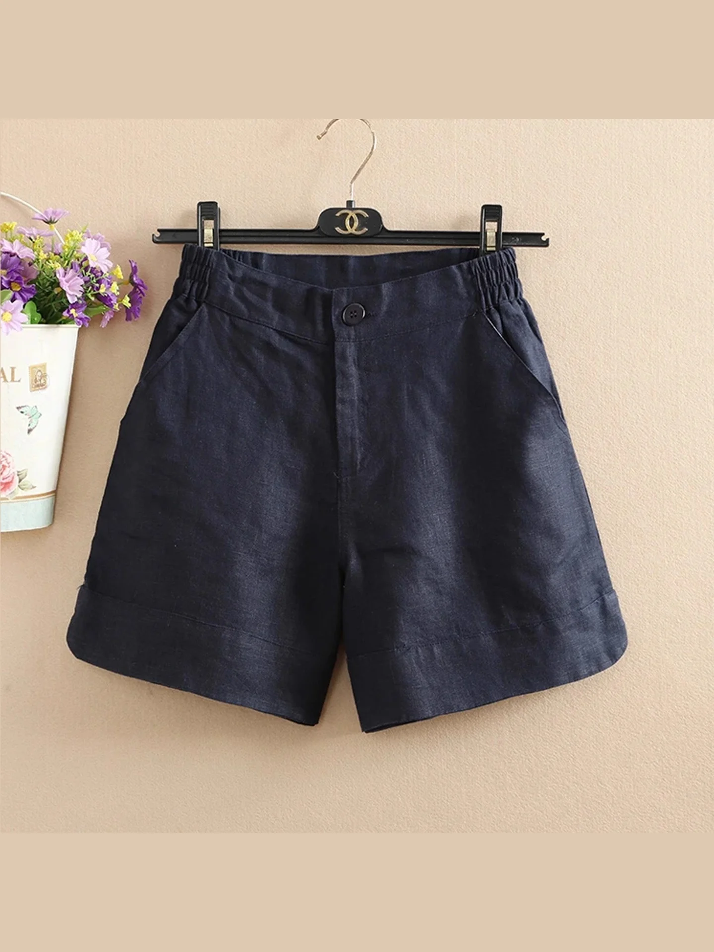 

Летние тонкие хлопковые льняные женские брюки с высокой талией, эластичным поясом, свободного кроя, повседневные, прямые, больших размеров, в корейском стиле