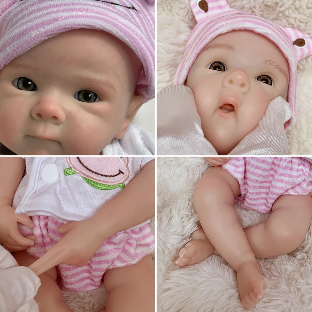 Aizwa1 13 pollici Bettie Silicone Neonato Ragazza Fatta a mano Soft Touch Bebe Reborn Può aprire la bocca per i regali di compleanno dei bambini
