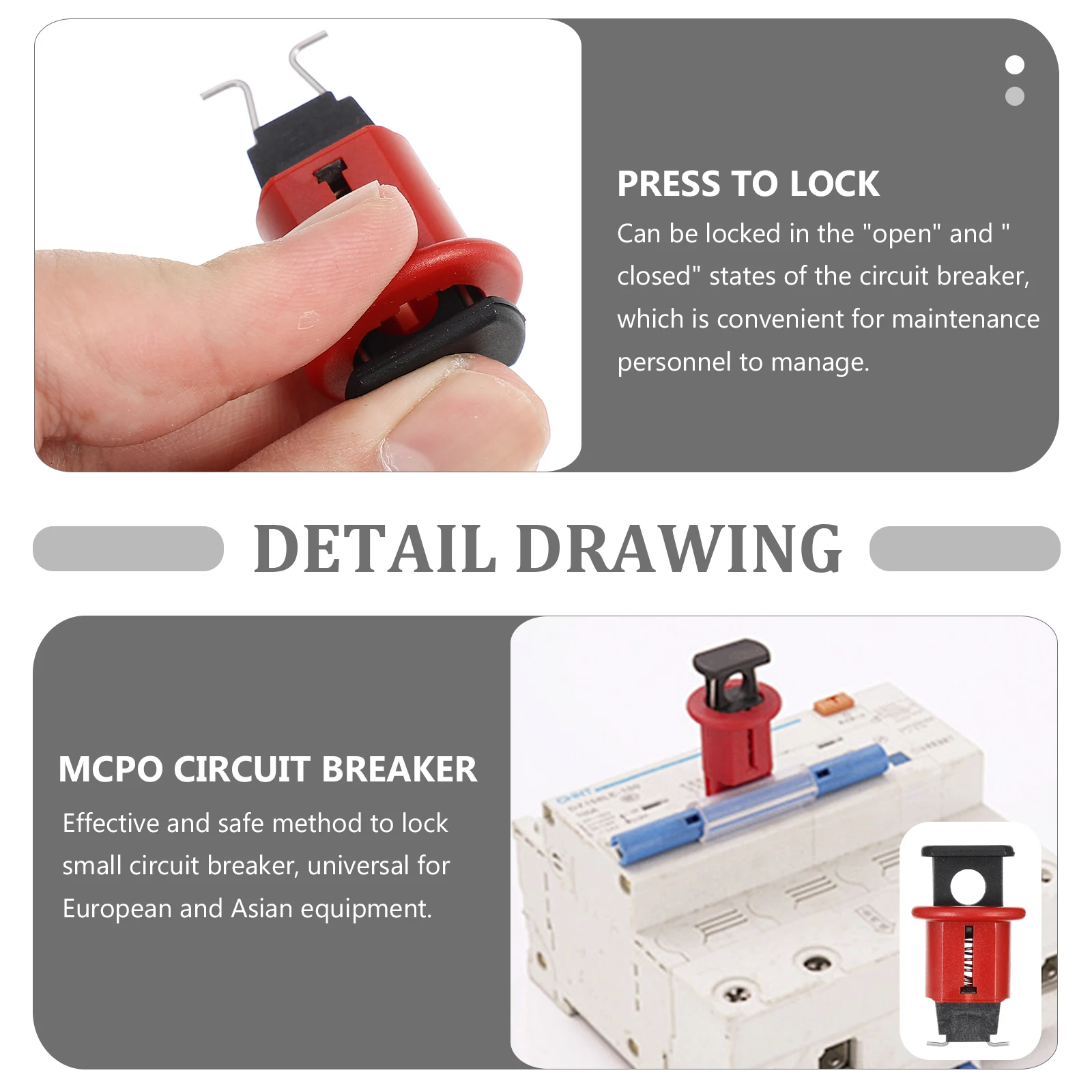 

2PCS Circuit Electrical Safety Locks Insulated for Maintenance Compatibility Practical
