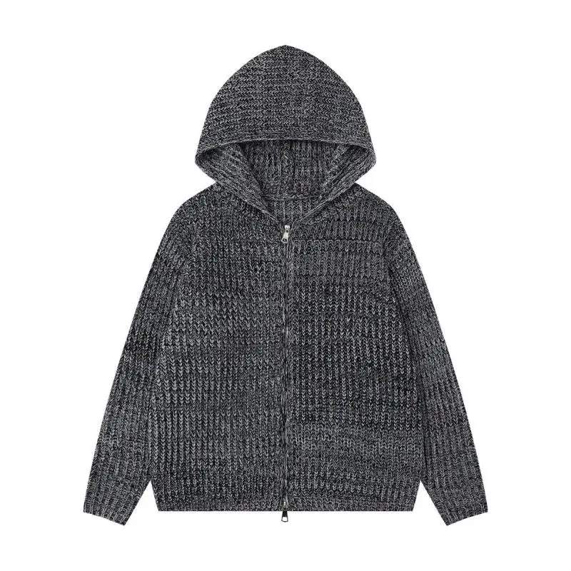 

Cleanfit American Sle Knitted Sweater with Double Zipper And Hood for Men And Women Casual Warm Breathable Autumn Spring Ou...