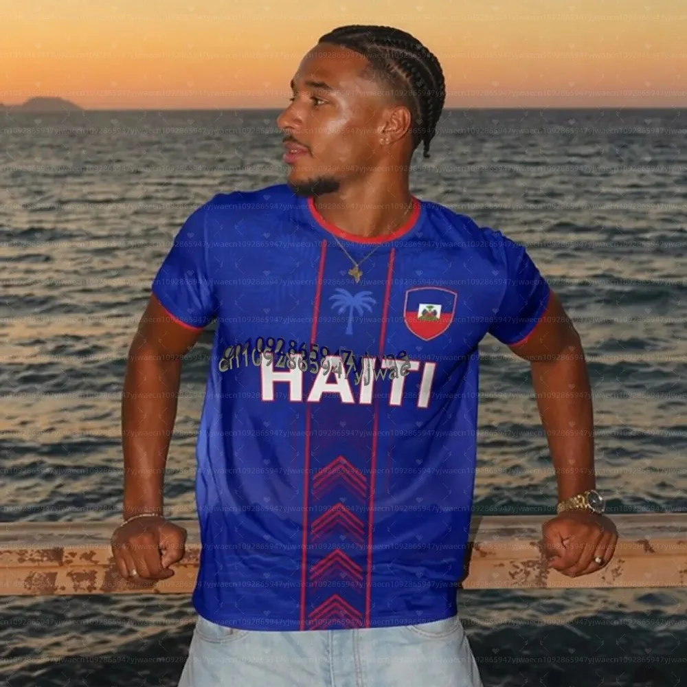 Camiseta Deportiva de Fútbol de Haití 2026 para Hombre y Mujer, Camisetas Deportivas Casuales de Talla Grande, Camisetas Unisex con Gráficos de Talla Grande