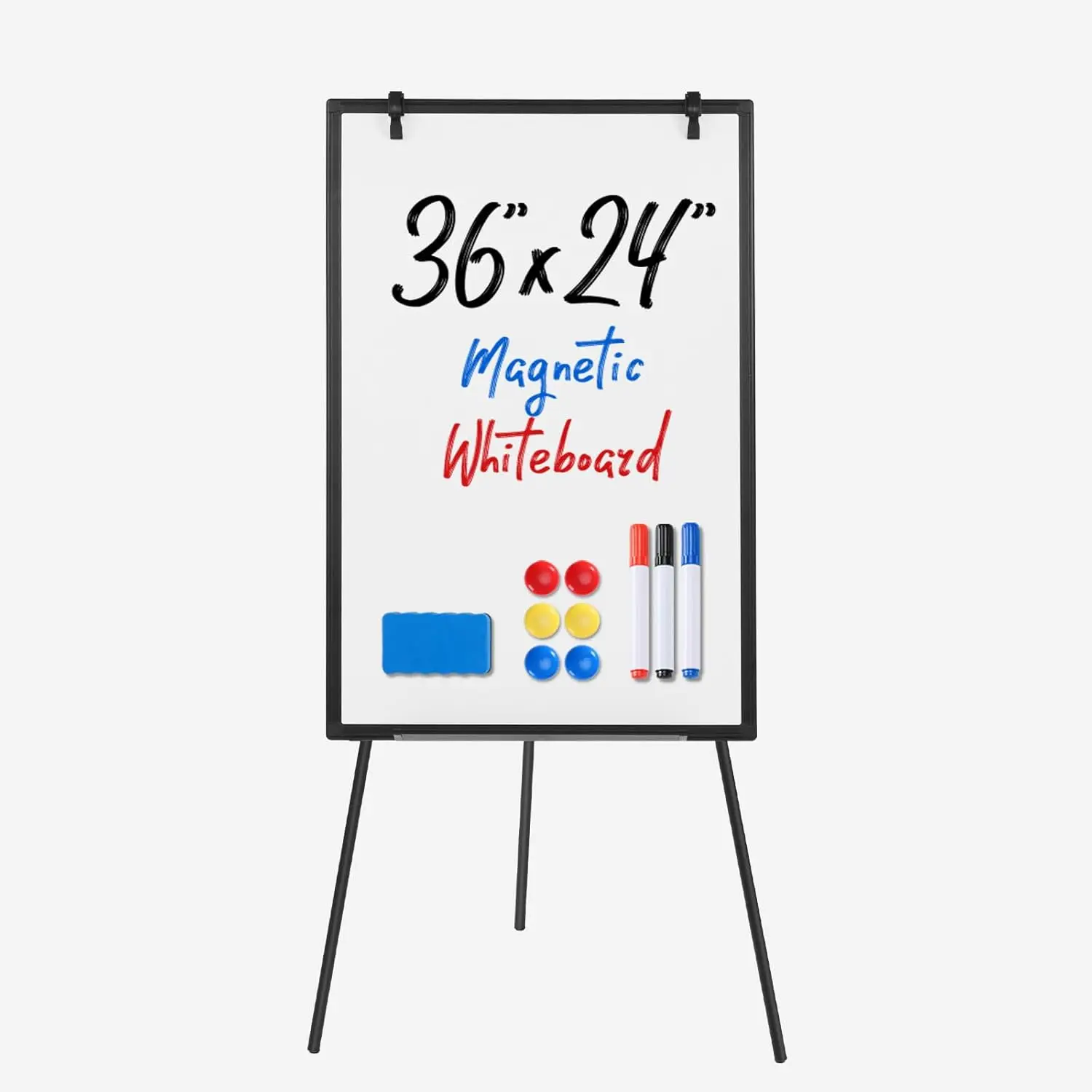 

Magnetic White Board Easel 36x24 Inches with Stand, Height Adjustable Dry Erase Board for Office School Home, Silver Aluminum