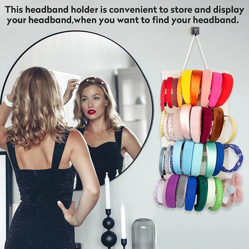 1Pc Wall Mount Headband Holder For Women Girls Felt Headbands Organizer Hair Bow Storage Hairpins Hair Accessories Display Stand