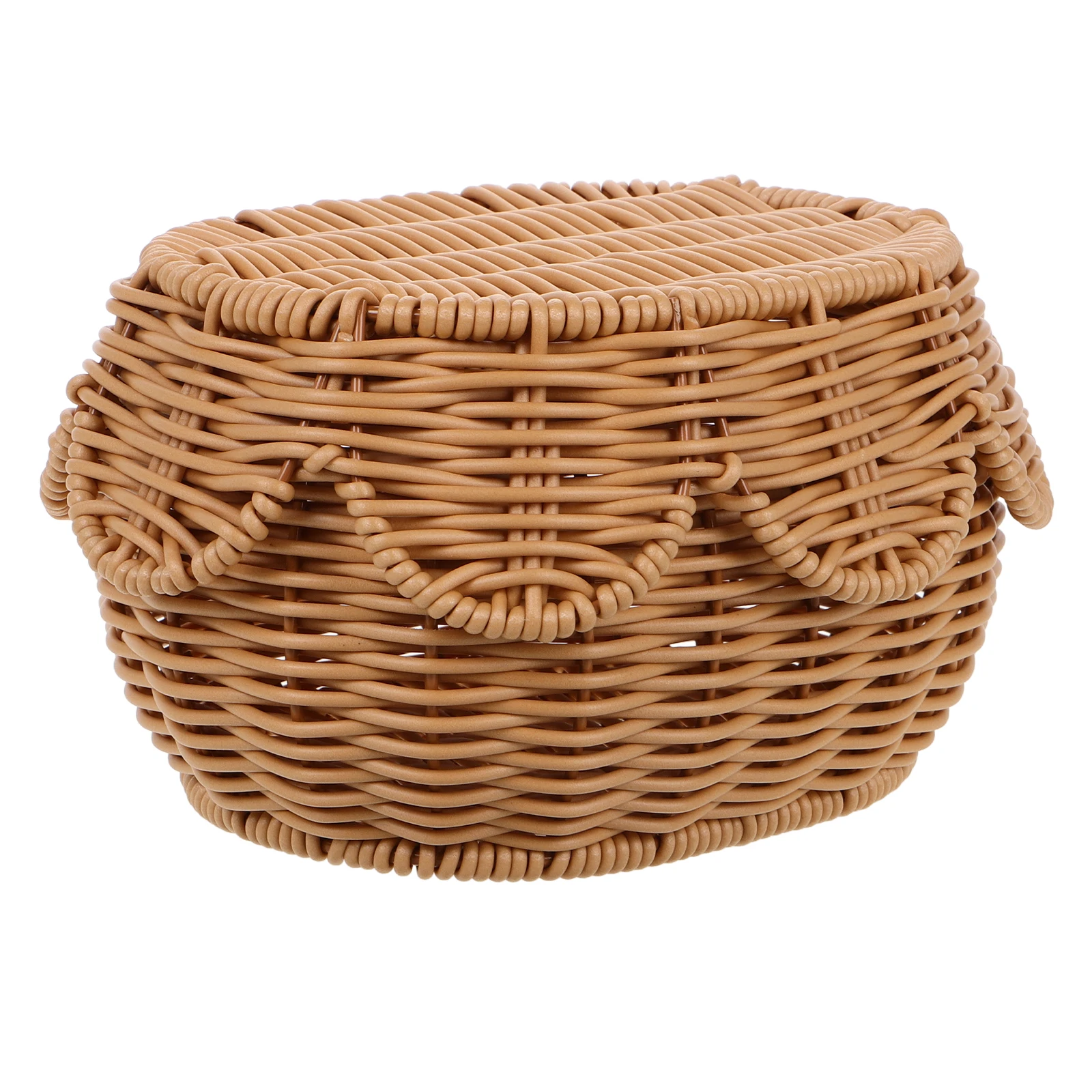 

1pcs Lidded Storage Basket Rattan Jewelry Box Snack Container Closet Organizer Dust Moisture Proof Wicker Baskets Seagrass
