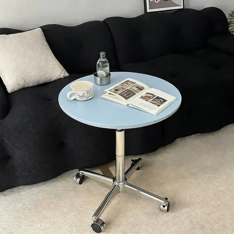 Lifting small side multi-layer solid wood mobile coffee table solid wood cafe