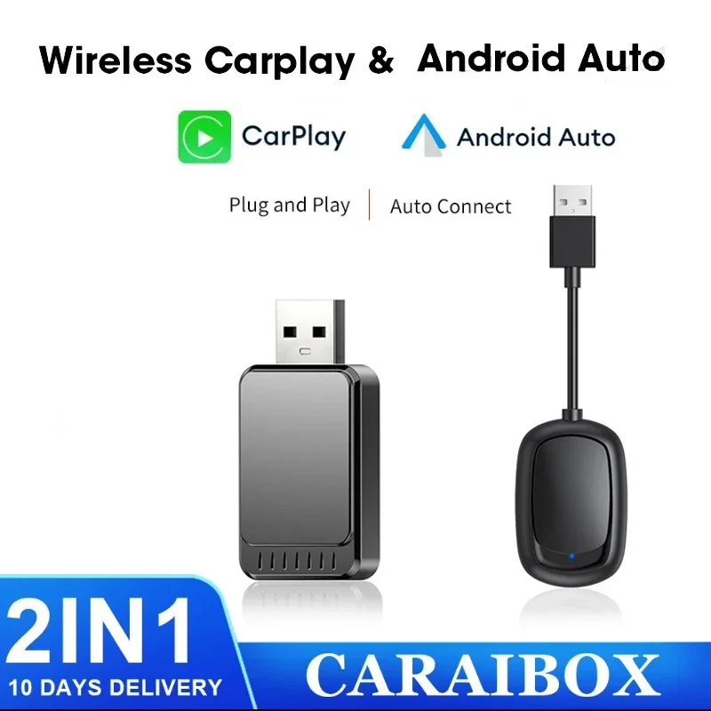 Wired to Wireless 2 in 1 AI Box Carplay 5G Wifi & Bluetooth 5.0 Android Auto Plug and Play Auto Connection For Audi Toyota VW