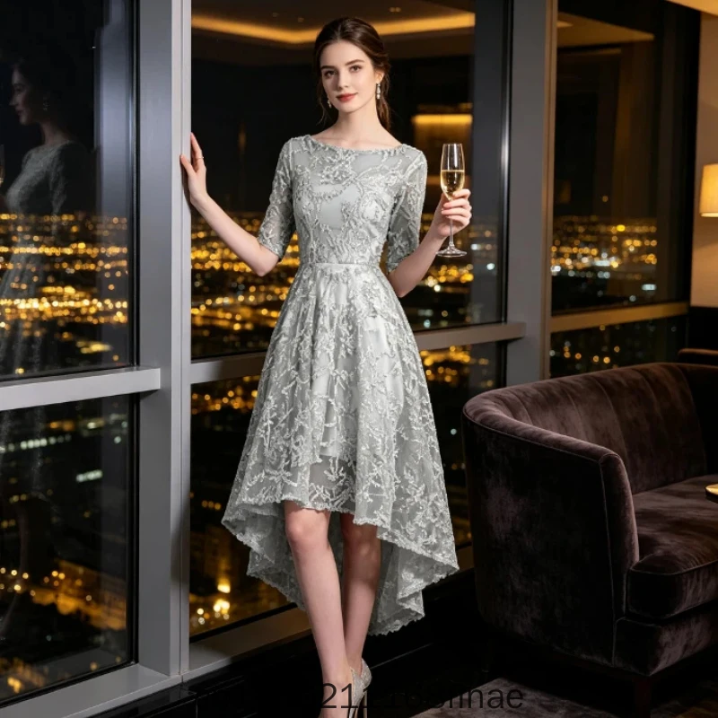 2026 Modern Dance Skirt New Style Banquet Front Short Rear Long Elegant Slimming Party Princess Skirt Summer Edition