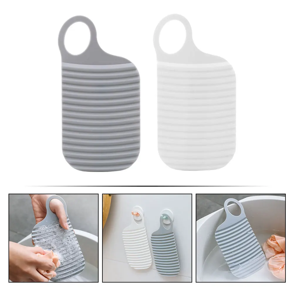 

2pcs Portable Washboard Laundry Artifact For Clothes Washing Durable Anti-Slip Mini Scrub Board For Travel Handwashing Socks