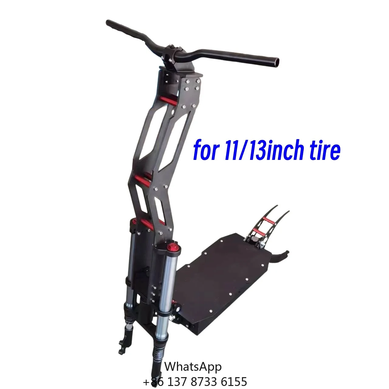 Foldable Aluminium Alloy Custom E Scooter Body Frame Parts Accessories 11 Inch 13 Inch Fat Tire Electric Scooters Chassis