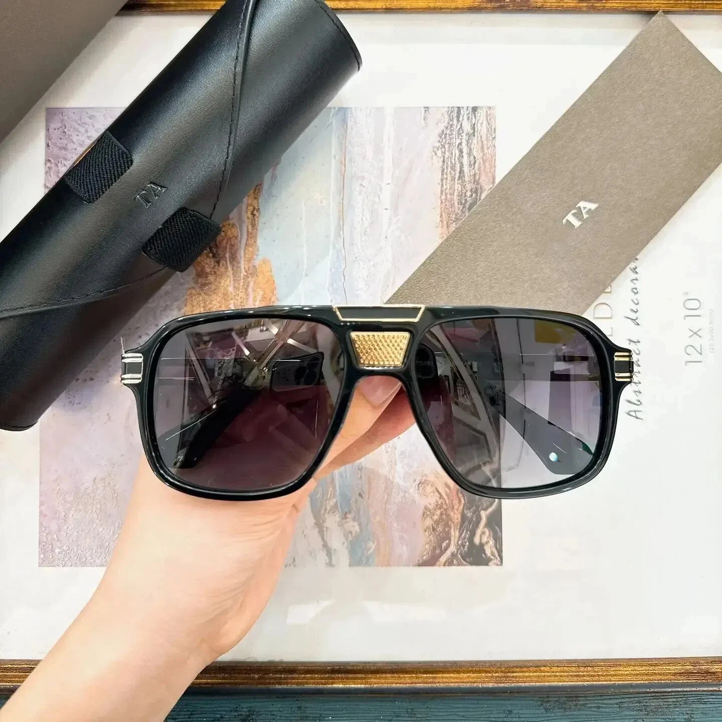 

New For DIYTA DT DTS461 Square Acetate Frame Popular Womens Sunglasses Top Quality Luxury Designer Men's Sun Glasses With Box