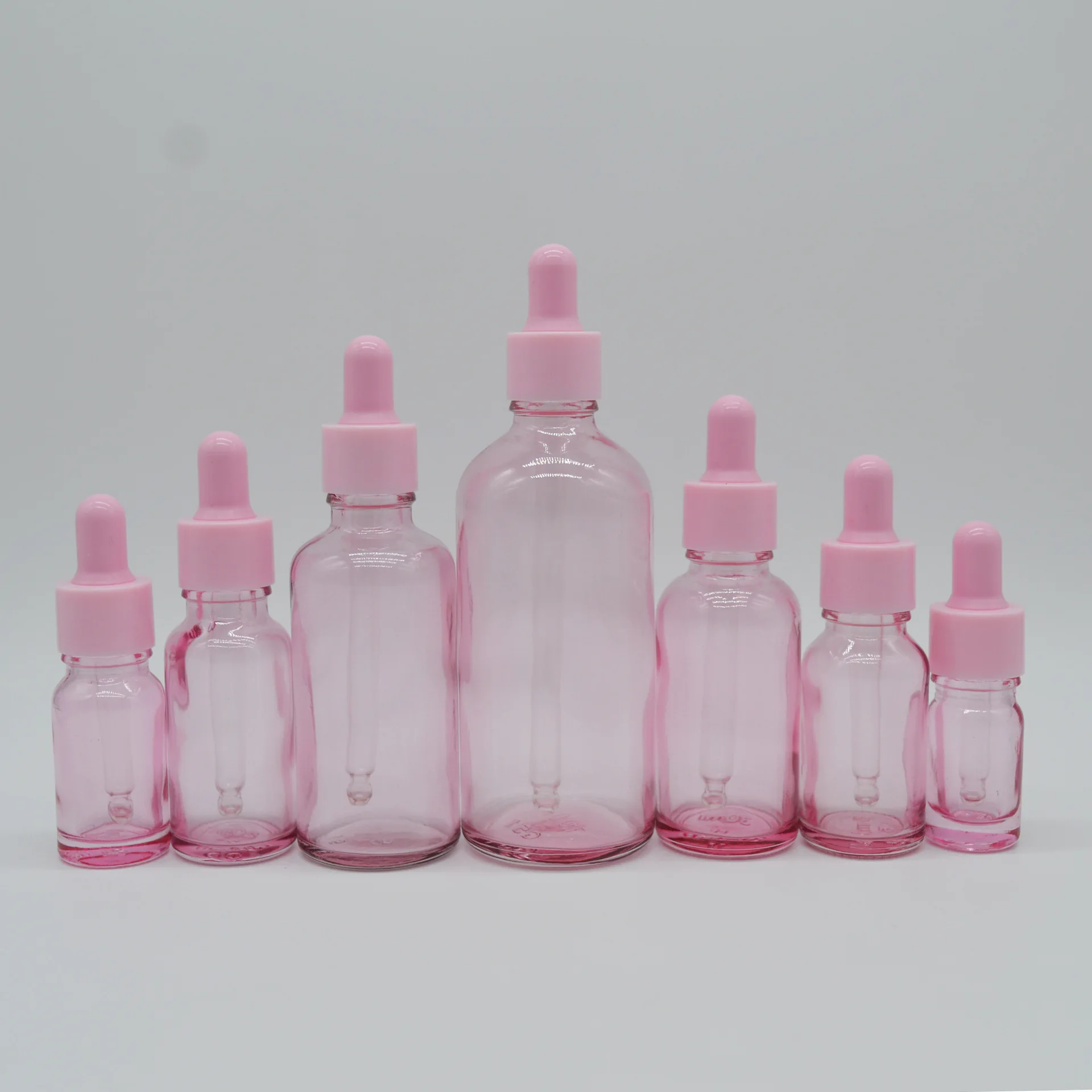 5ml-100ml Pink Glass Dropper Bottle Translucence Rose Gold Essential Oil Aromatherapy Liquid Pipette Refillable Bottles Travel