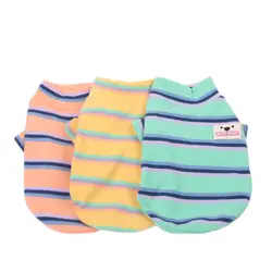 Striped Pet Dog Bottoming T-Shirt Vest Skin-friendly Velvet Cat Puppy Autumn/Winter Clothes