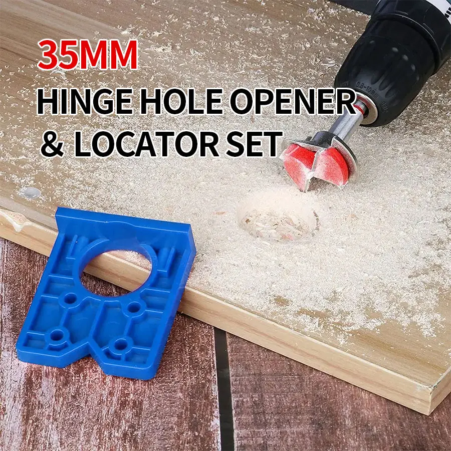 High Precision 35mm Hinge Drilling Guide Woodworking Hinge Hole Punching Locator with Hex wrench and Adjustable Bit