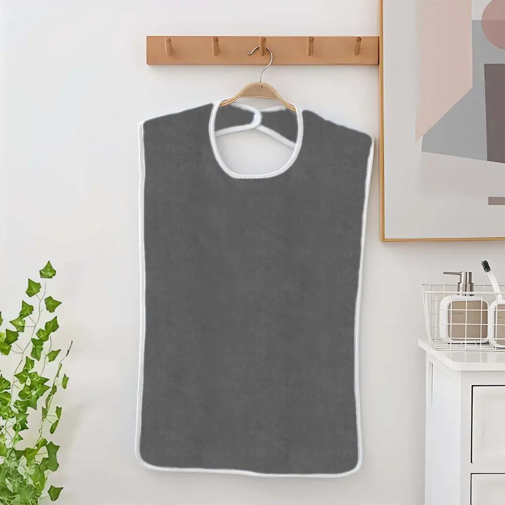 Adjustable Adult Bibs Washable Stain Resistant Elderly Bib Soft Anti-oil Saliva Towel a Mess-Free Diet