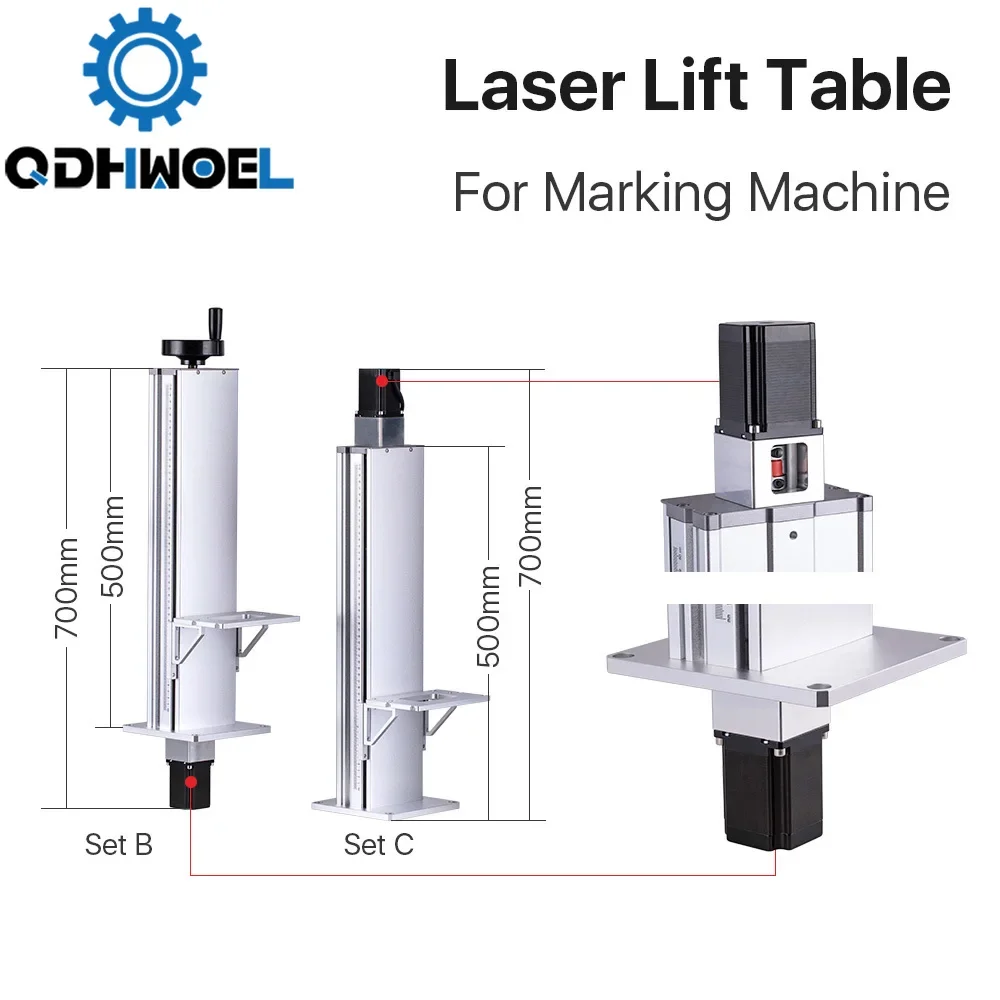 QDHWOEL 500mm 800mm Z Axis Lifting Table Motorized Laser Marking Machine Lift Stand Electric Control Laser Engraver Parts