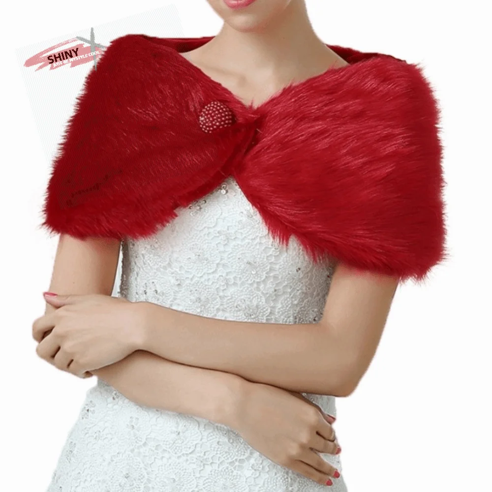 

Невеста, плечо, искусственный воротник, свадебная шаль из искусственного меха, утепленная плюшевая шаль из искусственного меха, украшение для одежды, шарфы из жемчужного кроличьего меха