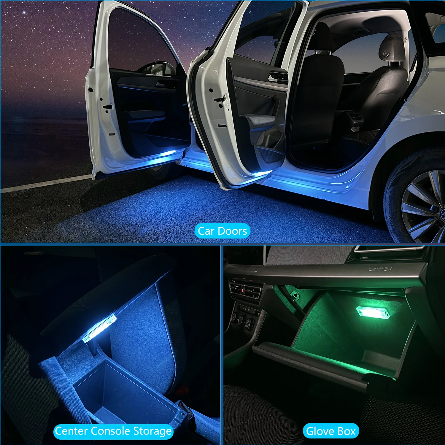 LED Car Welcome Door Lights Magnetic RGB Cars Atmosphere Warning Light Rechargeable Wireless Doors Step Courtesy Opening Lamps