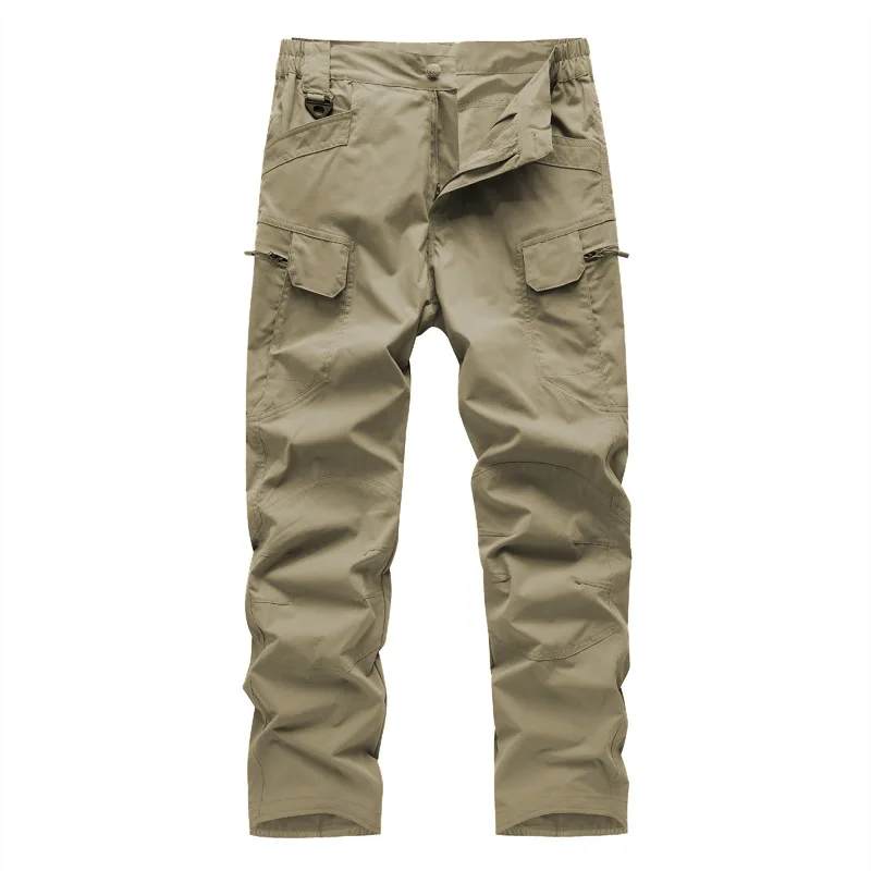 

Men's American Style Straight Leg Work Pants Loose Fit Casual Trousers Elastic Waist Versatile Cotton Cargo Shorts