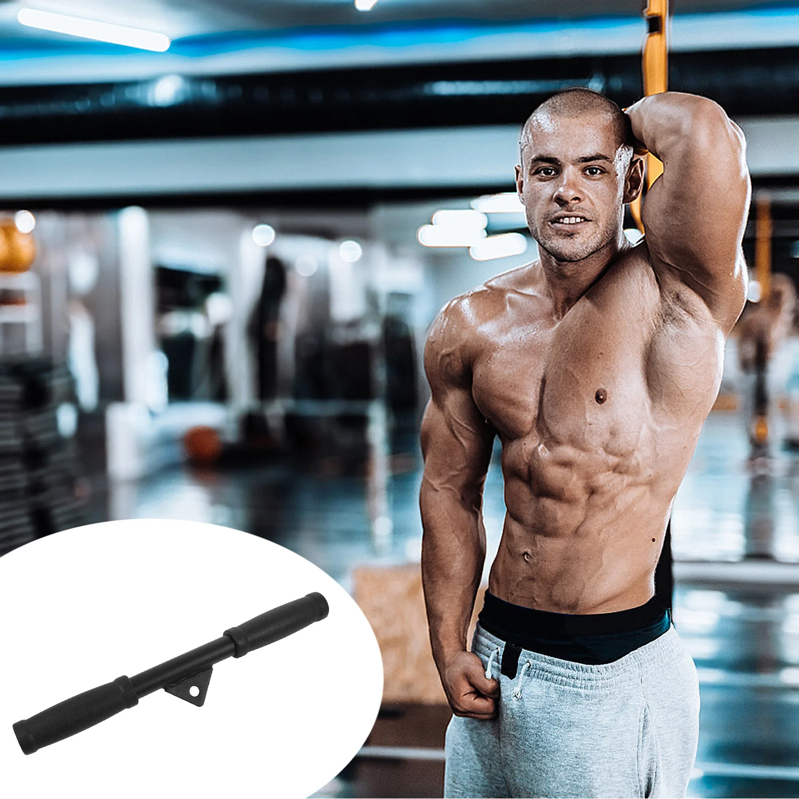 Alat Kebugaran Portabel High Bicep Tension Rod, Pelatih Otot, Alat Terintegrasi DIY, Untuk Penggunaan di Rumah