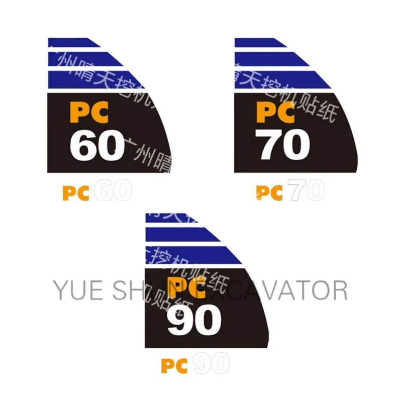 Excavator Decal Stickers for Komatsu PC110, 130,160,200,220,240,300,360-8 Side Door Model NUMBER CODE Sticker