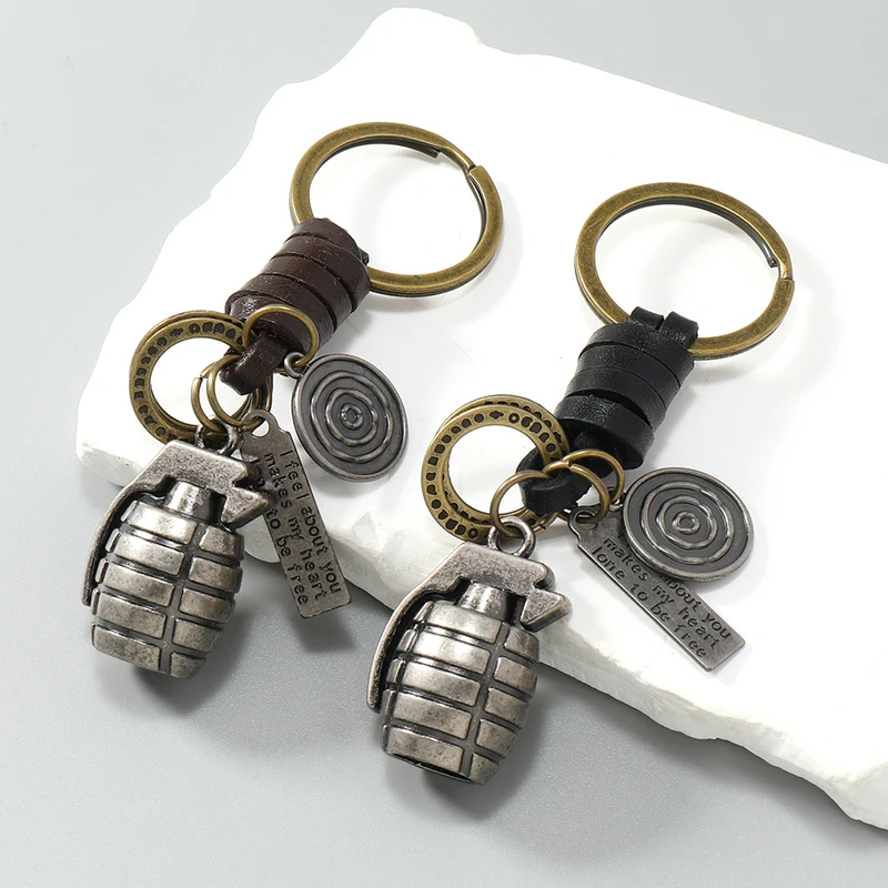 Fashion jewelry grenade shape pendant keychains