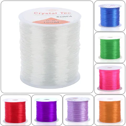 Nylon Elastic crystal line 8-100M DIY Jewelry Making Supply Wire String colorful line for necklace bracelet pendant making