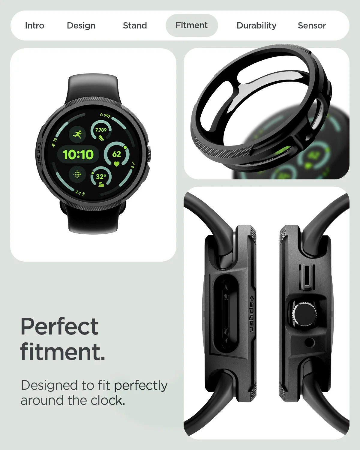 Etui Spigen Liquid Air do Google Pixel Watch 5 / 4 (45mm) z magnetyczną stacją ładującą — zdjęcie produktu 5