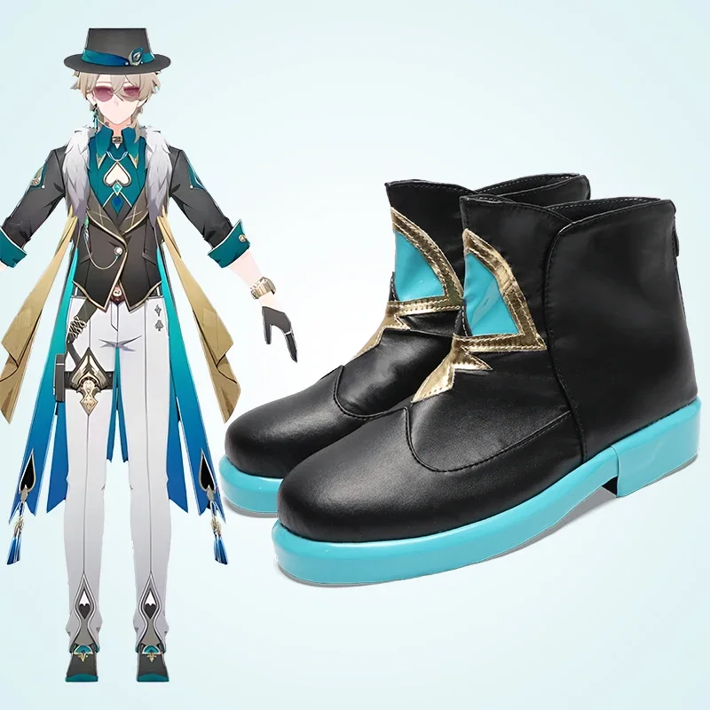 Aventurine Cosplay sapatos para homens, acessórios de fantasias, jogo de suporte, Honkai Star Rail, Anime Halloween, festa extravagante Ankle Boot