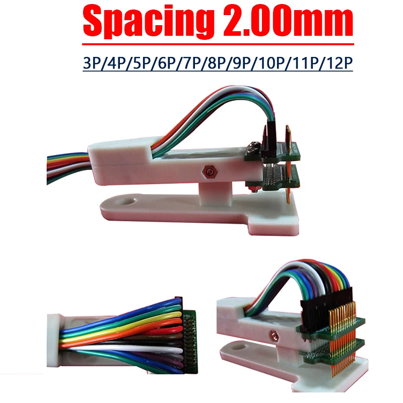 Spacing 2.00mm 3P 4P 5P 6P 7P 8P Burning test clamp PCB Chip burning program Programmer burner fixture Download pin Burn Probe