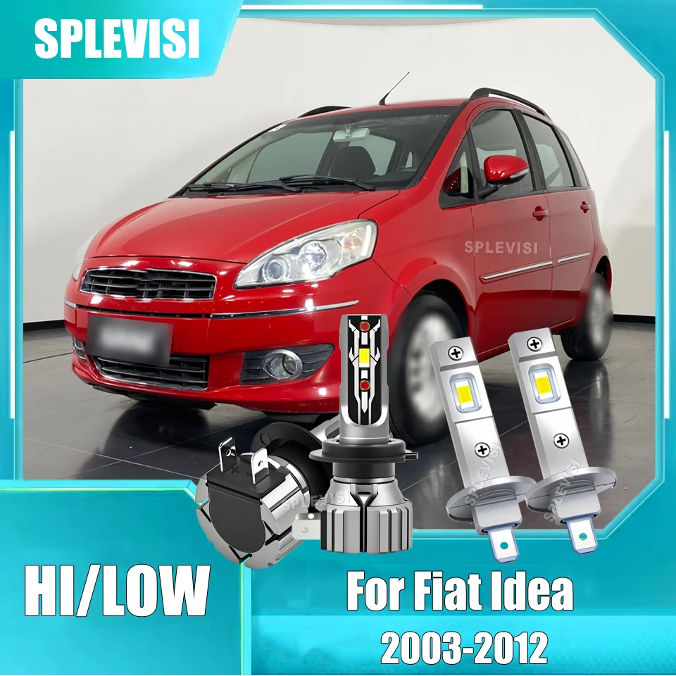 

4x Long-Distance Illumination H1 H7 LED Headlights High Low Beam For Fiat Idea 2003 2004 2005 2006 2007 2008 2009 2010 2011 2012